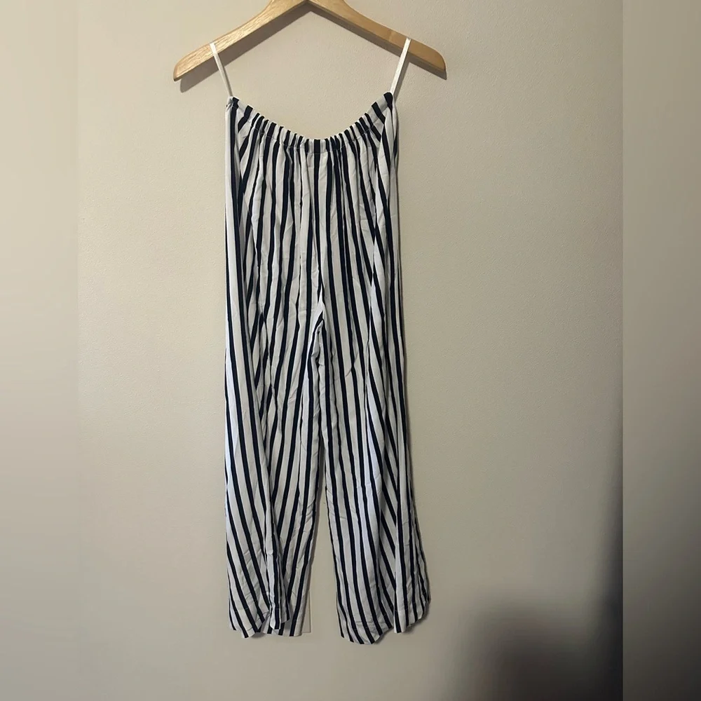 STAUD Luke Stripe Pants wide leg elastic waist nautical sailor preppy designer S - Picture 8 of 8